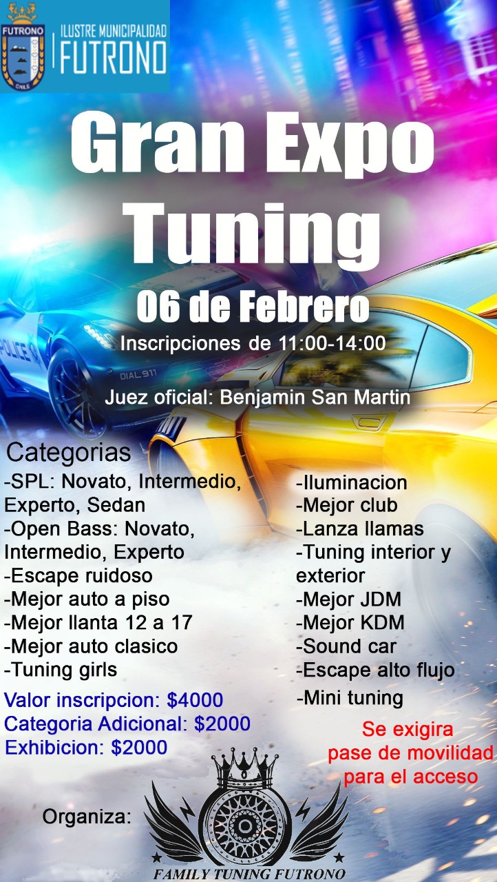 Club Family Tuning Futrono invita a expo Tuning a realizarse el día 6